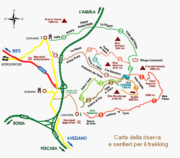 Percorsi, sentieri, trekking ed escursioni sulle Motagne della Duchessa